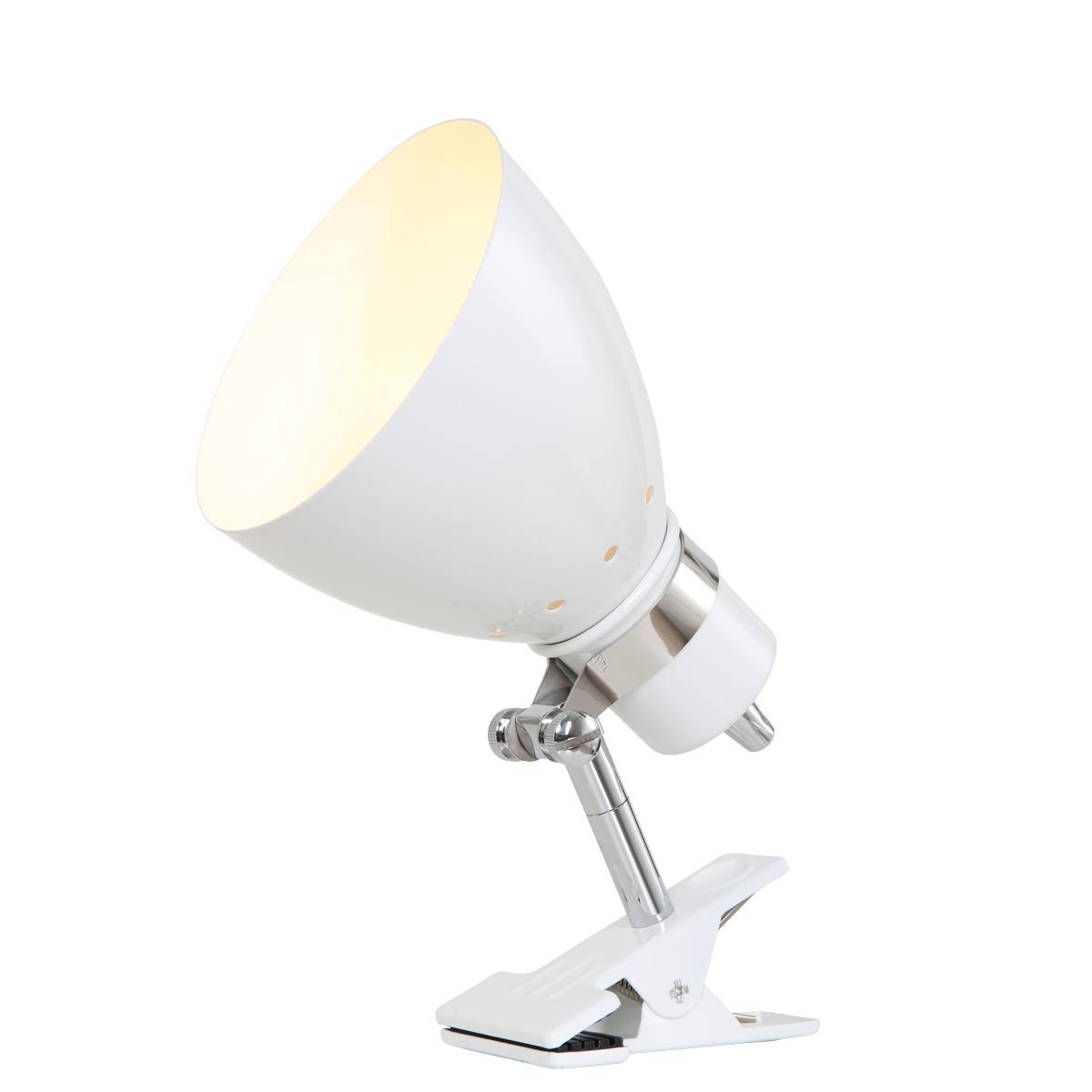 Knijpspot - industrieel - 1-lichts Metaal STEINHAUER - 6827W - Industriële spot - Bedlamp - Spots - Wandlamp - Steinhauer - Spring - Modern - Industrieel - Wit - Witte lamp - Metaal