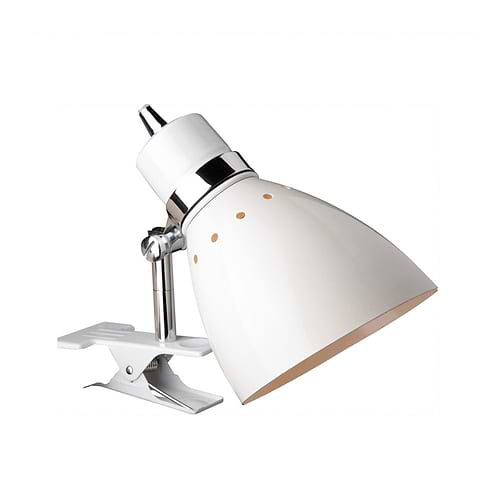 Knijpspot - industrieel - 1-lichts Metaal STEINHAUER - 6827W - Industriële spot - Bedlamp - Spots - Wandlamp - Steinhauer - Spring - Modern - Industrieel - Wit - Witte lamp - Metaal