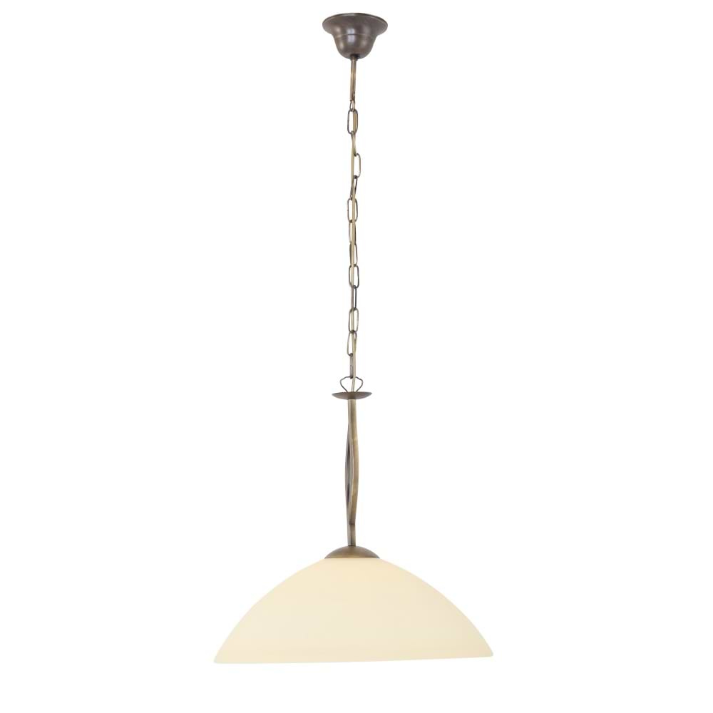Hanglamp 1-lichts Glas STEINHAUER - 6839BR - Hanglamp- Steinhauer- Capri- Klassiek- Brons Creme - Metaal Glas