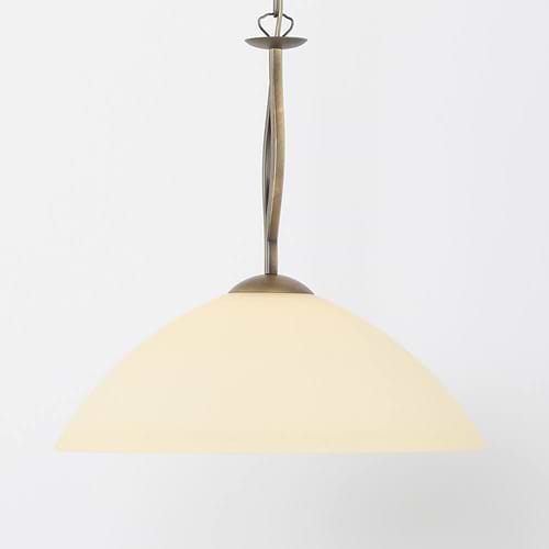 Hanglamp 1-lichts Glas STEINHAUER - 6839BR - Hanglamp- Steinhauer- Capri- Klassiek- Brons Creme - Metaal Glas