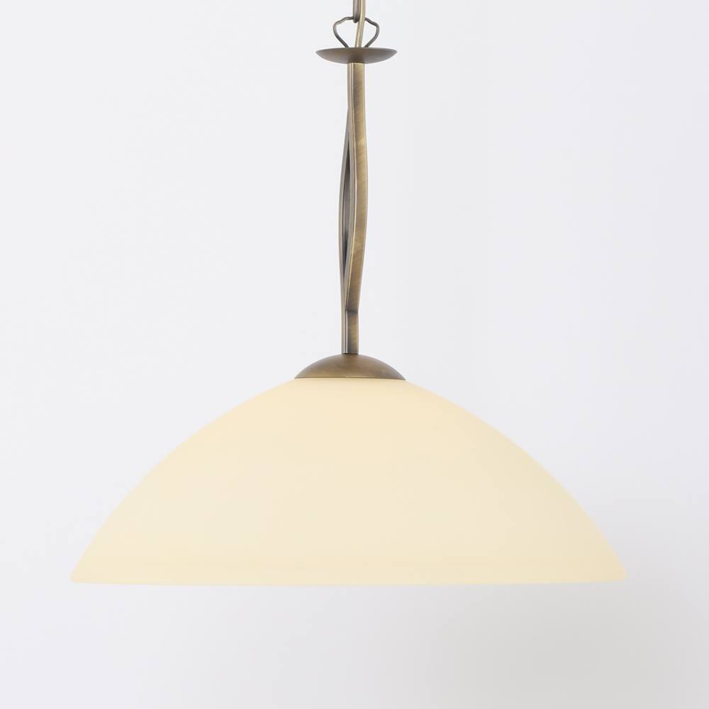 Hanglamp 1-lichts Glas STEINHAUER - 6839BR - Hanglamp- Steinhauer- Capri- Klassiek- Brons Creme - Metaal Glas
