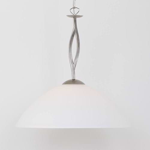 Hanglamp 1-lichts Glas STEINHAUER - 6839ST - Hanglamp- Steinhauer- Capri- Klassiek- Staal Wit - Metaal Glas
