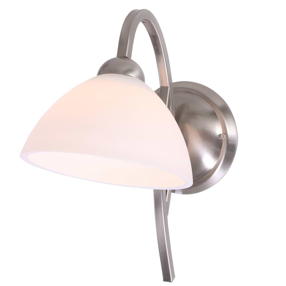 Wandlamp 1-lichts Glas STEINHAUER - 6840ST - Wandlamp- Steinhauer- Capri- Klassiek- Staal Wit - Metaal Glas
