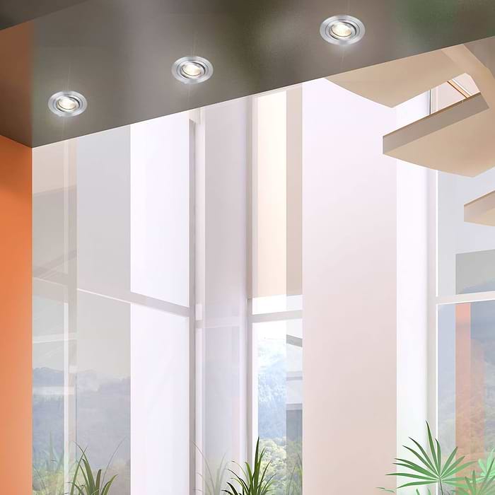 Inbouwspot 1-lichts aluminium STEINHAUER - 7304ST - Spots- Plafondlamp- Steinhauer- Vespo- Modern - Minimalistisch design- Staal  - Metaal