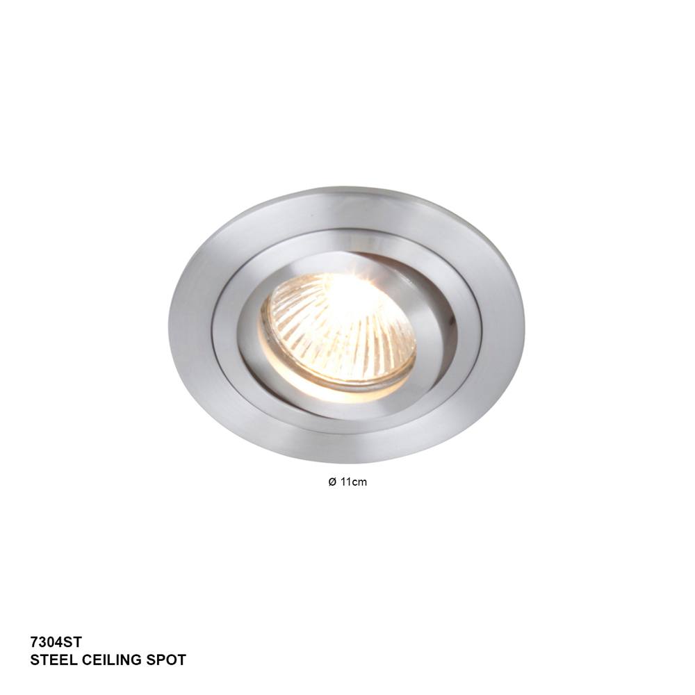 Inbouwspot 1-lichts aluminium STEINHAUER - 7304ST - Spots- Plafondlamp- Steinhauer- Vespo- Modern - Minimalistisch design- Staal  - Metaal