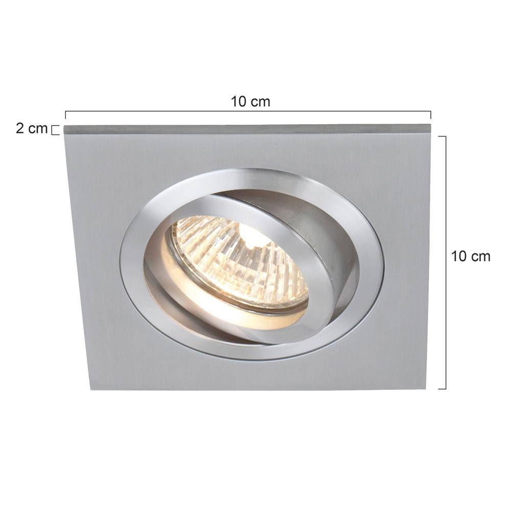 Inbouwspot 1-lichts aluminium STEINHAUER - 7305ST - Spots- Plafondlamp- Steinhauer- Vespo- Modern - Minimalistisch design- Staal  - Metaal