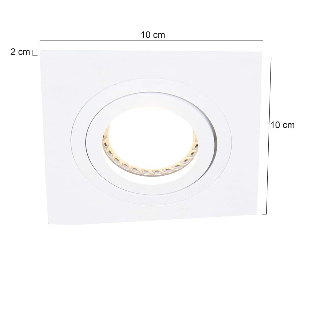 Inbouwspot 1-lichts aluminium STEINHAUER - 7305W - Spots- Steinhauer- Square- Modern - Minimalistisch design- Wit  Wit- Metaal