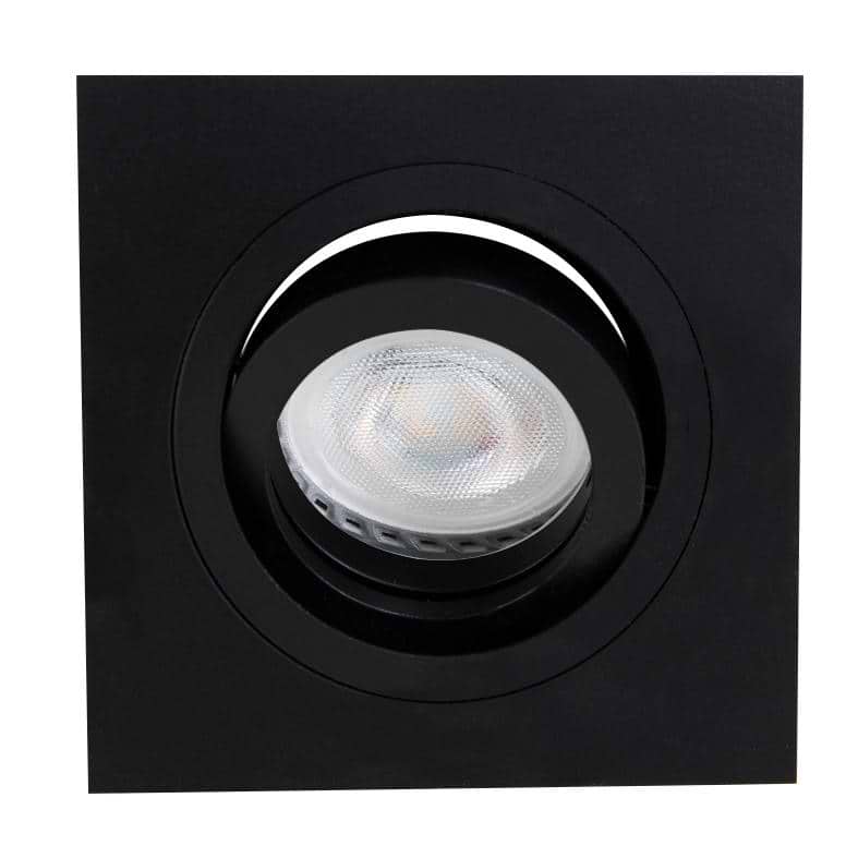 Inbouwspot 1-lichts aluminium STEINHAUER - 7305ZW - Spots- Steinhauer- Square- Modern - Minimalistisch design- Zwart  Zwart- Metaal