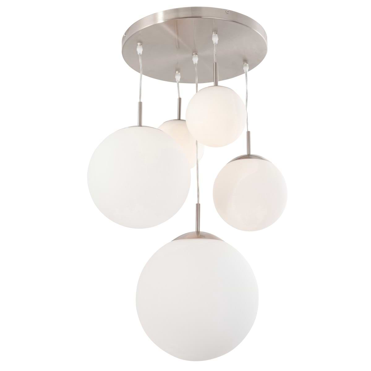 Plafondlamp - Hanglamp met vijf bollen - 1581-5 - 5-lichts Glasbollen STEINHAUER - 7376ST - Hanglamp - Plafondlamp - Steinhauer - Bollique - Modern - Wit - Bollen - Metaal Glas