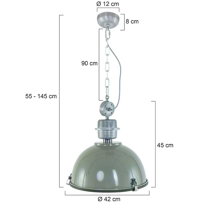 industriële hanglamp 1-lichts Industrial STEINHAUER - 7586G - Industrie lamp - Industrie Hanglamp - Steinhauer - Bikkel - Industrieel - Trendy - Groen - Metaal Glas