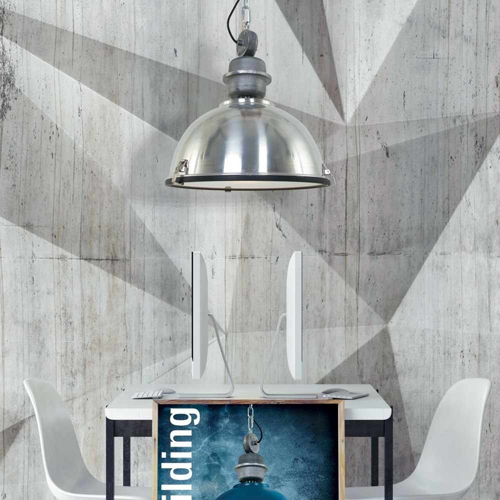 industriële hanglamp 1-lichts Industrial STEINHAUER - 7586ST - Industrie lamp - Industrie Hanglamp - Steinhauer - Bikkel - Industrieel - Trendy - Staal - Metaal Glas
