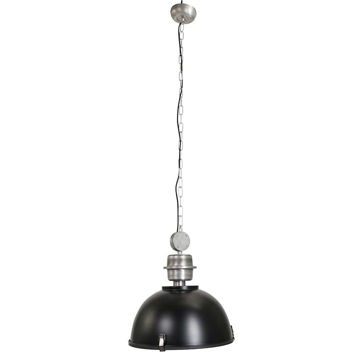 industriële hanglamp 1-lichts Industrial STEINHAUER - 7586ZW - Industrielamp - Industrie Hanglamp - Steinhauer - Bikkel - Industrieel - Trendy - Zwart - Metaal Glas