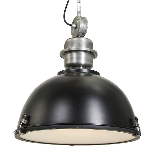 industriële hanglamp 1-lichts Industrial STEINHAUER - 7586ZW - Industrielamp - Industrie Hanglamp - Steinhauer - Bikkel - Industrieel - Trendy - Zwart - Metaal Glas