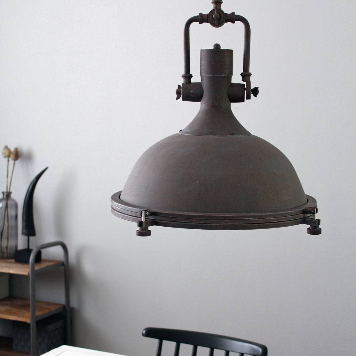 industriële hanglamp 1-lichts Metaal MEXLITE - 7636B - Industrie lamp - Industrie Hanglamp - Mexlite - Alta - Industrieel - Landelijk - Bruin - Verweerd bruin - Metaal Glas