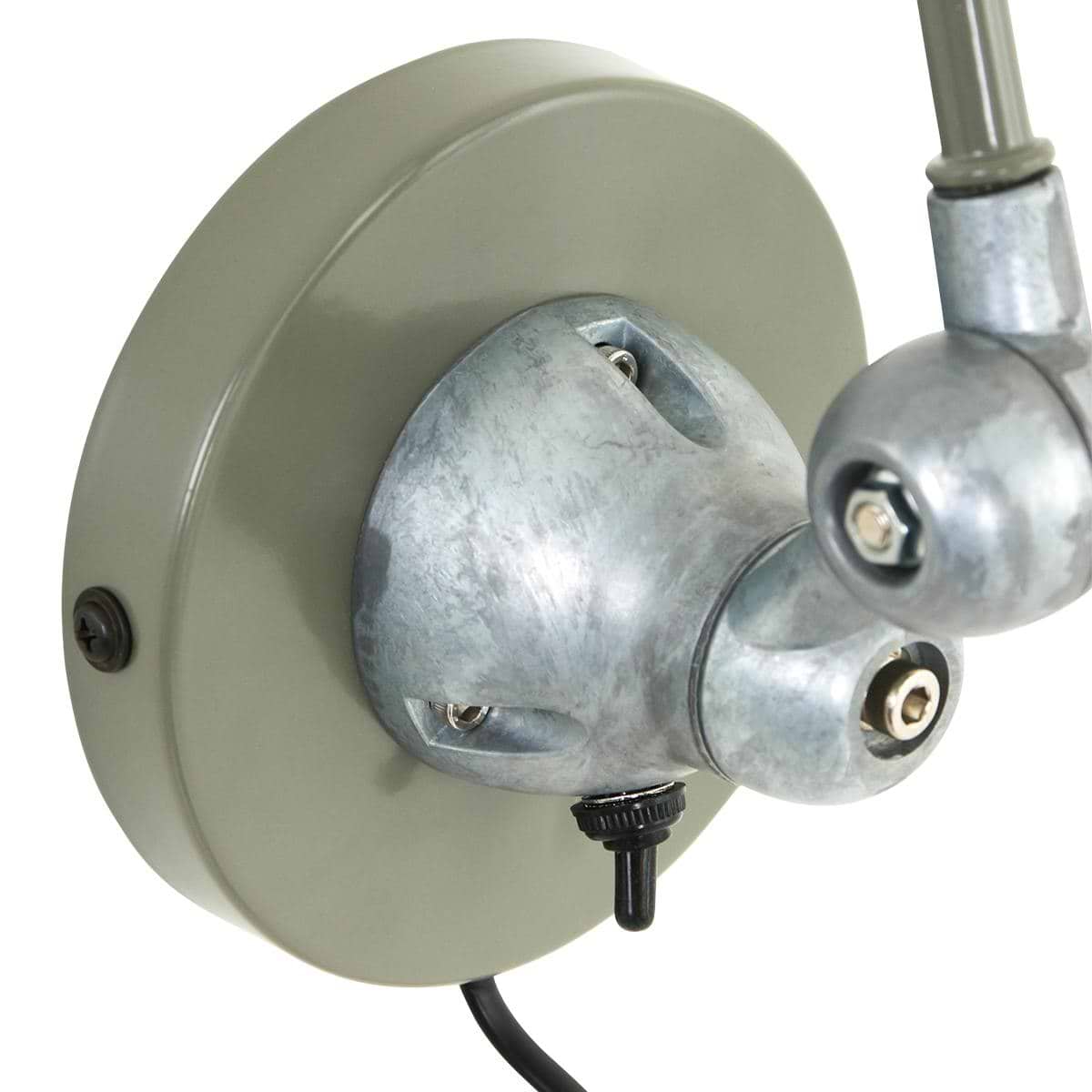 Wandlamp 1-lichts reflector, groen en aliminium, industrieel, Davin, Mexlite - Afbeelding 10