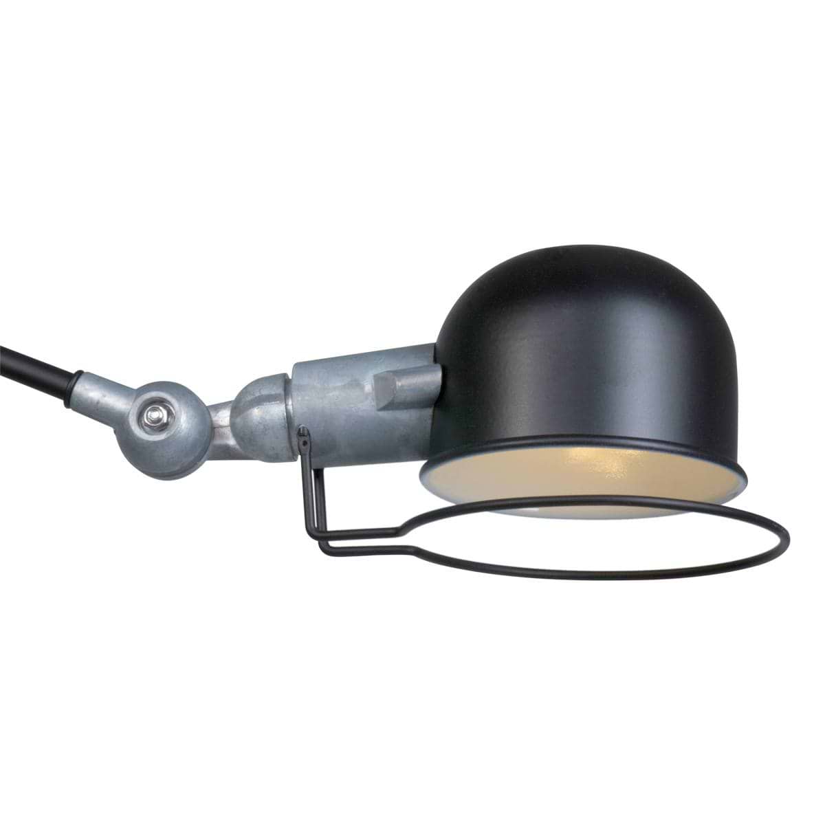Wandlamp 1-lichts reflector - zwart en aliminium - industrieel - Davin - Mexlite