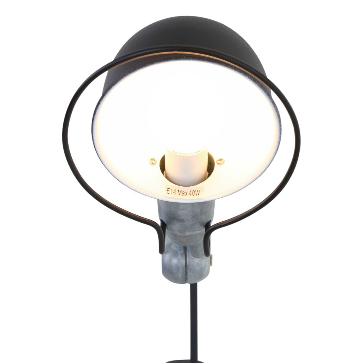 Wandlamp 1-lichts reflector - zwart en aliminium - industrieel - Davin - Mexlite