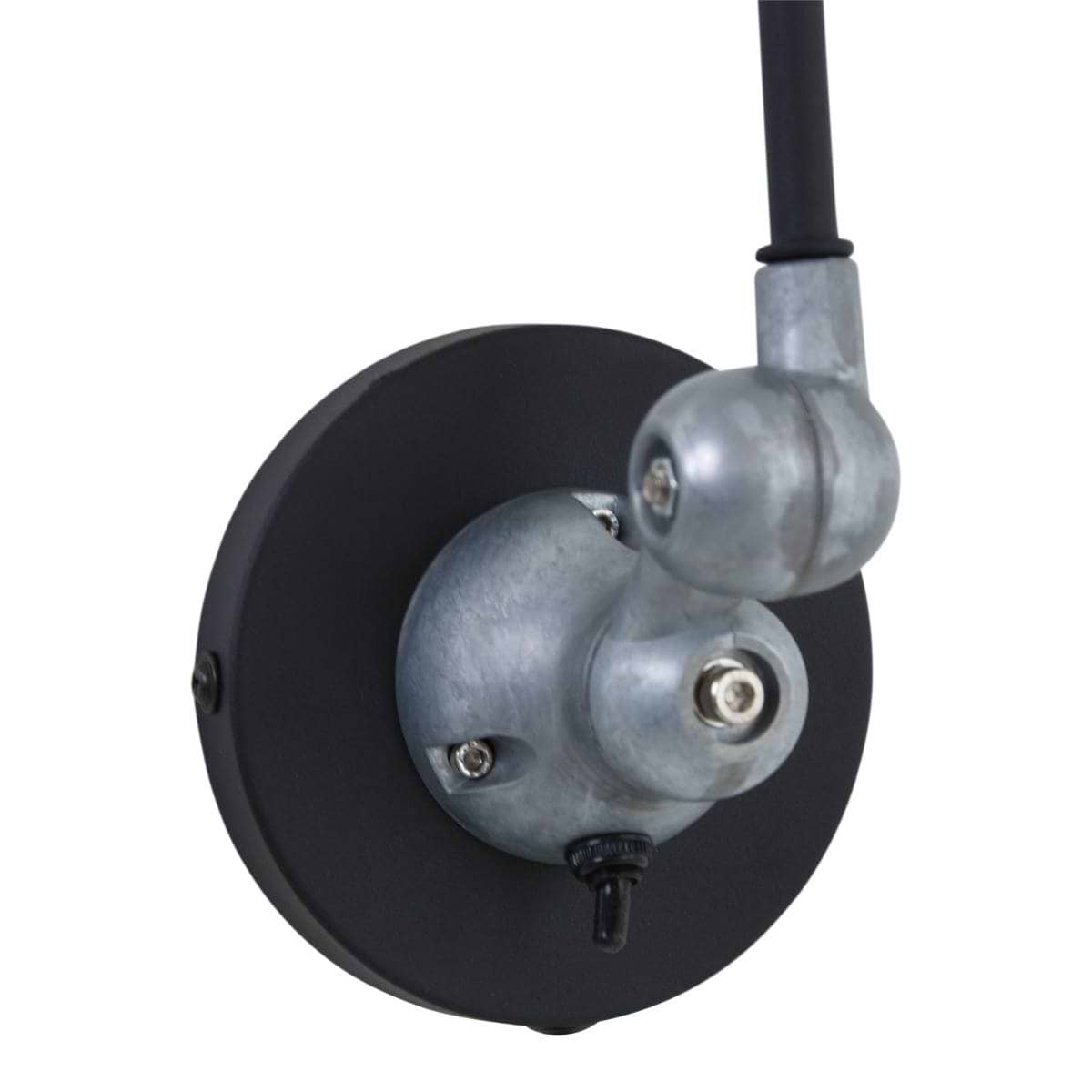 Wandlamp 1-lichts reflector - zwart en aliminium - industrieel - Davin - Mexlite