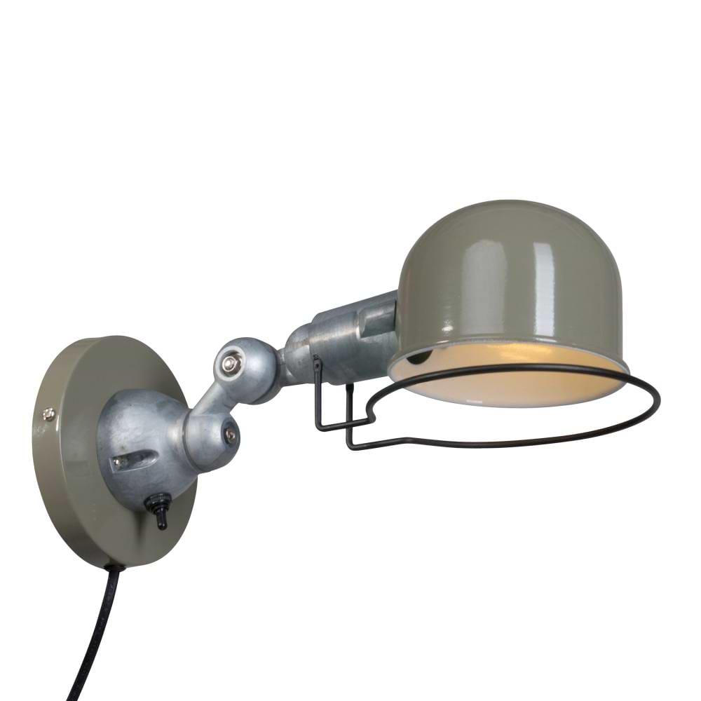Wandlamp 1-lichts reflector - groen en aliminium - industrieel - Davin - Mexlite