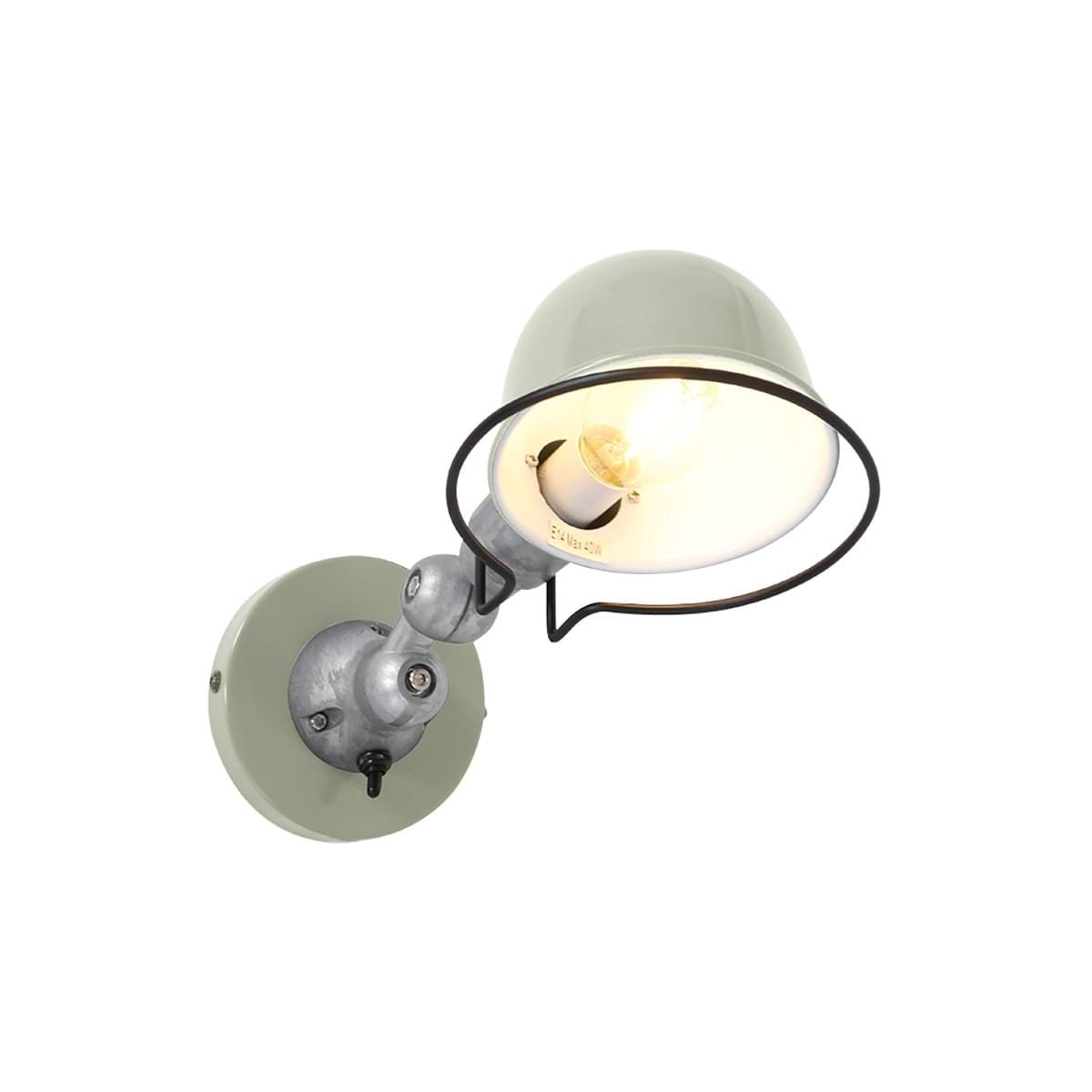 Wandlamp 1-lichts reflector - groen en aliminium - industrieel - Davin - Mexlite