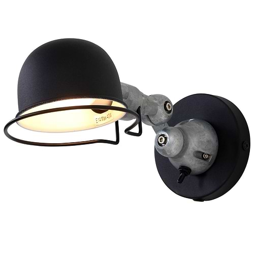 Wandlamp 1-lichts reflector - zwart en aliminium - industrieel - Davin - Mexlite