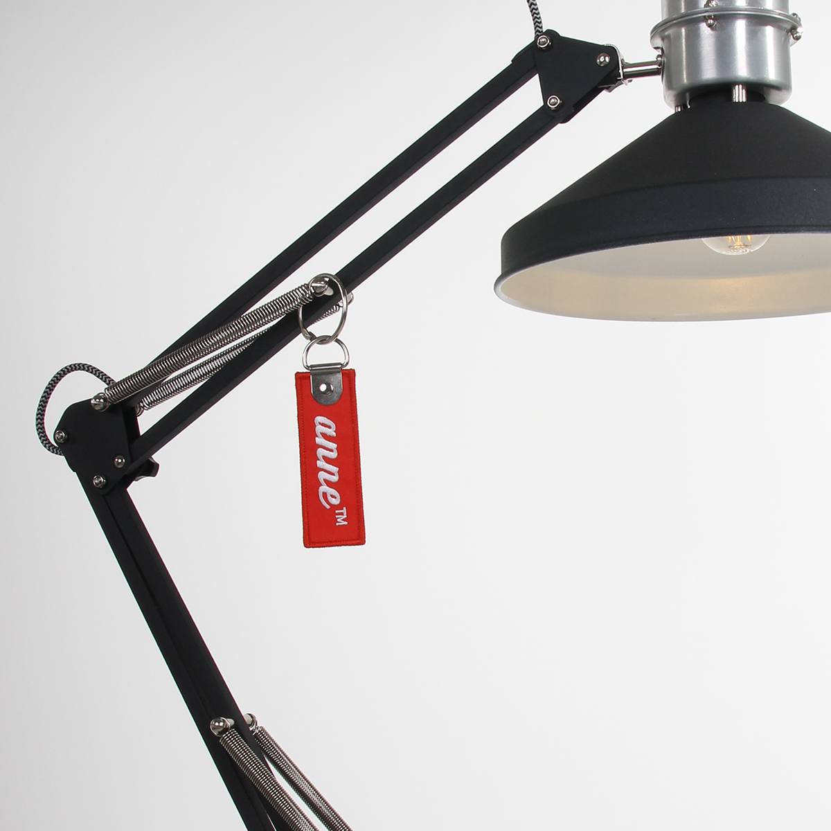 Industriële tafellamp - industriële bureaulamp -  1-lichts Knik ANNE LIGHTING - 7702ZW - Industriële tafellamp - industriële bureaulamp - - Bureaulamp- Anne Lighting- Zappa- Industrieel - Trendy- Zwart  Mat zwart- Metaal
