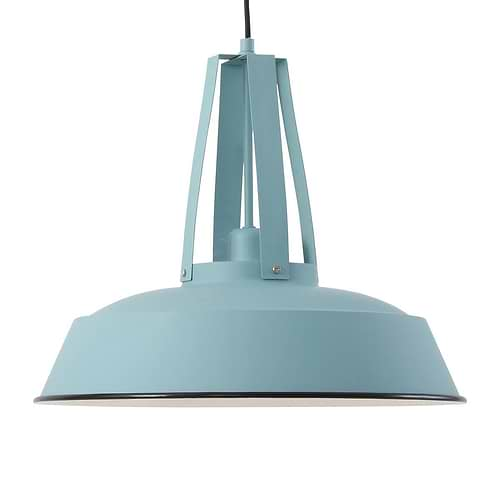 industriële hanglamp 1-lichts metaal 43cm MEXLITE - 7704BL - industriële hanglamp - Industrielamp - Mexlite - Luna - Industrieel - Trendy - Blauw ijsblauw - Metaal