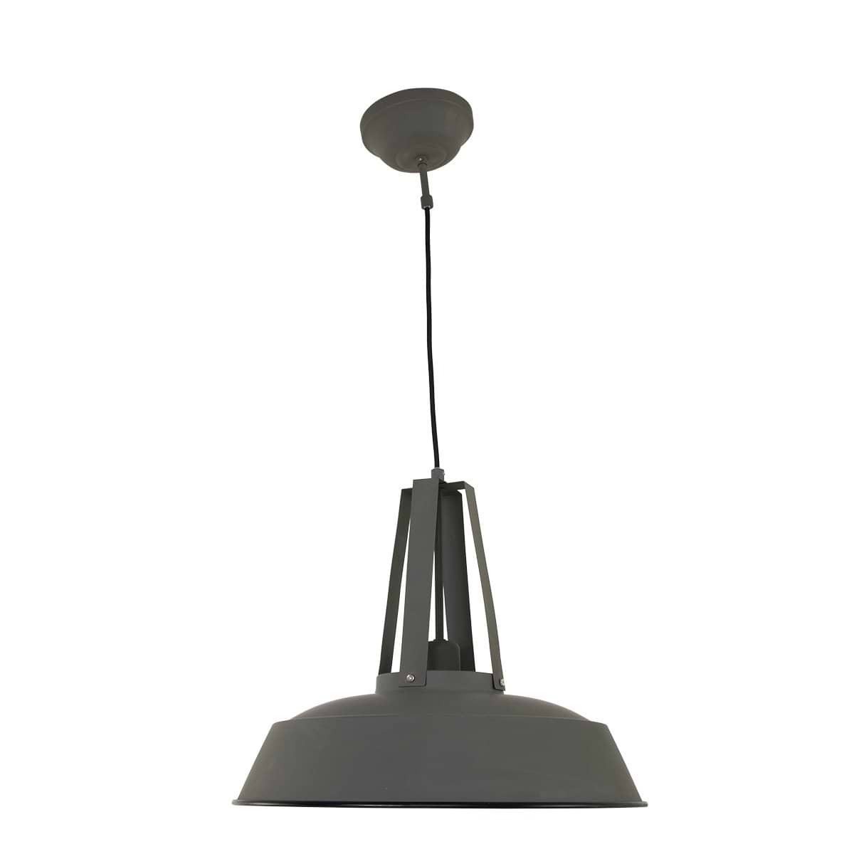 industriële hanglamp 1-lichts metaal 43cm MEXLITE - 7704GR - industriële hanglamp - Industrielamp - Mexlite - Luna - Industrieel - Trendy Grijs Grijs - Metaal