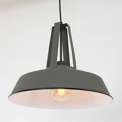 industriële hanglamp 1-lichts metaal 43cm MEXLITE - 7704GR - industriële hanglamp - Industrielamp - Mexlite - Luna - Industrieel - Trendy Grijs Grijs - Metaal