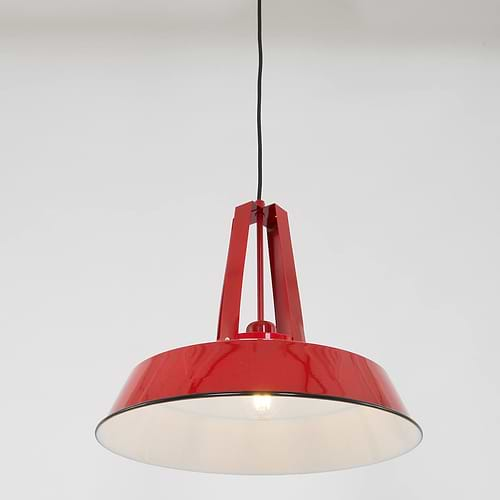 industriële hanglamp 1-lichts metaal 43cm MEXLITE - 7704RO - industriële hanglamp - Industrielamp - Mexlite - Luna - Industrieel - Trendy Rood Rood - Metaal