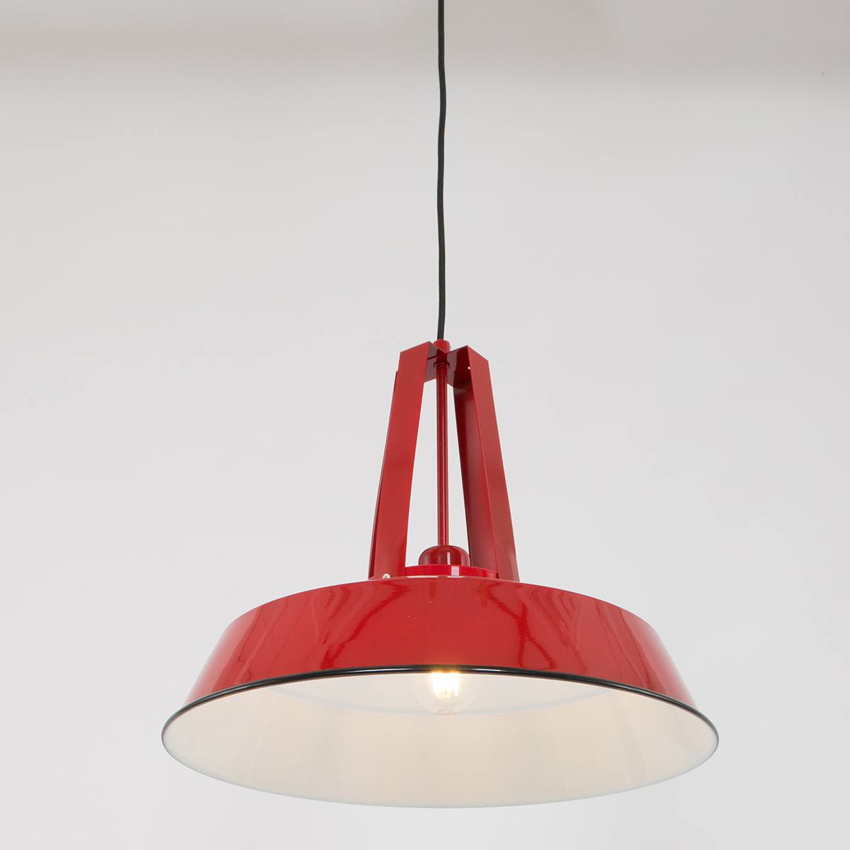 industriële hanglamp 1-lichts metaal 43cm MEXLITE - 7704RO - industriële hanglamp - Industrielamp - Mexlite - Luna - Industrieel - Trendy Rood Rood - Metaal