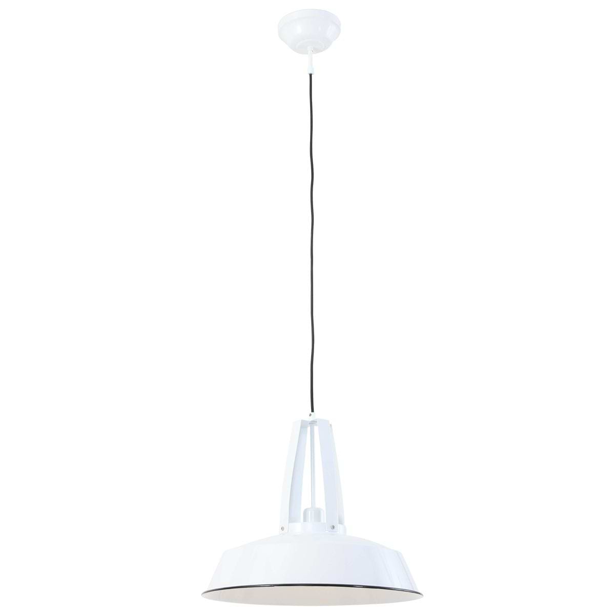 industriële hanglamp 1-lichts metaal 43cm MEXLITE - 7704W - industriële hanglamp - Industrielamp - Mexlite - Luna - Industrieel - Trendy Wit Wit- Metaal