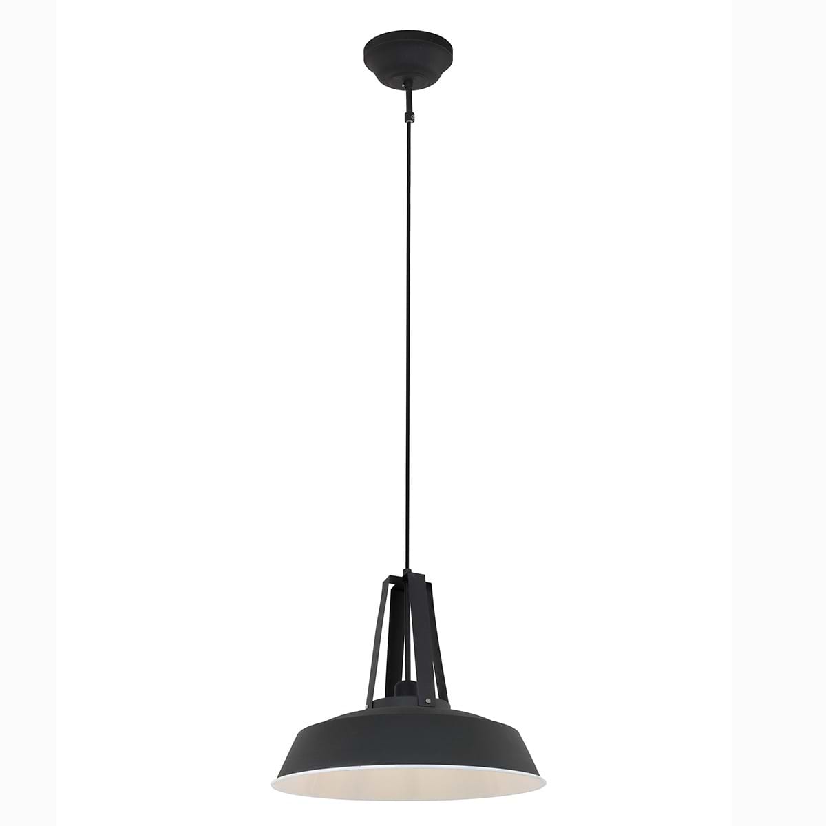 industriële hanglamp 1-lichts metaal 43cm MEXLITE - 7704ZW - industriële hanglamp - Industrielamp - Mexlite - Luna - Industrieel - Trendy Zwart Zwart - Metaal