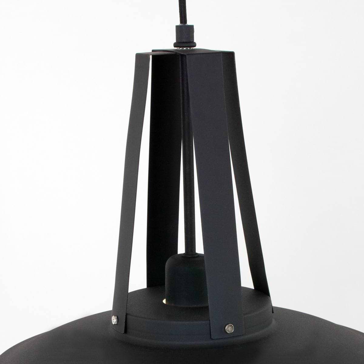 industriële hanglamp 1-lichts metaal 43cm MEXLITE - 7704ZW - industriële hanglamp - Industrielamp - Mexlite - Luna - Industrieel - Trendy Zwart Zwart - Metaal