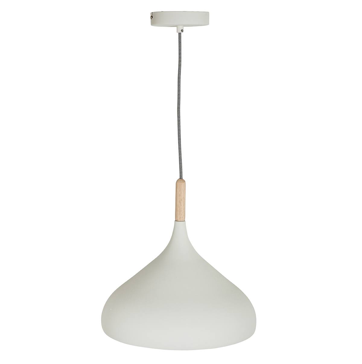 Hanglamp wit 30cm MEXLITE - 7730W - Hanglamp- Mexlite- Hella- Scandinavisch - Trendy- Wit  Wit met hout- Metaal Hout