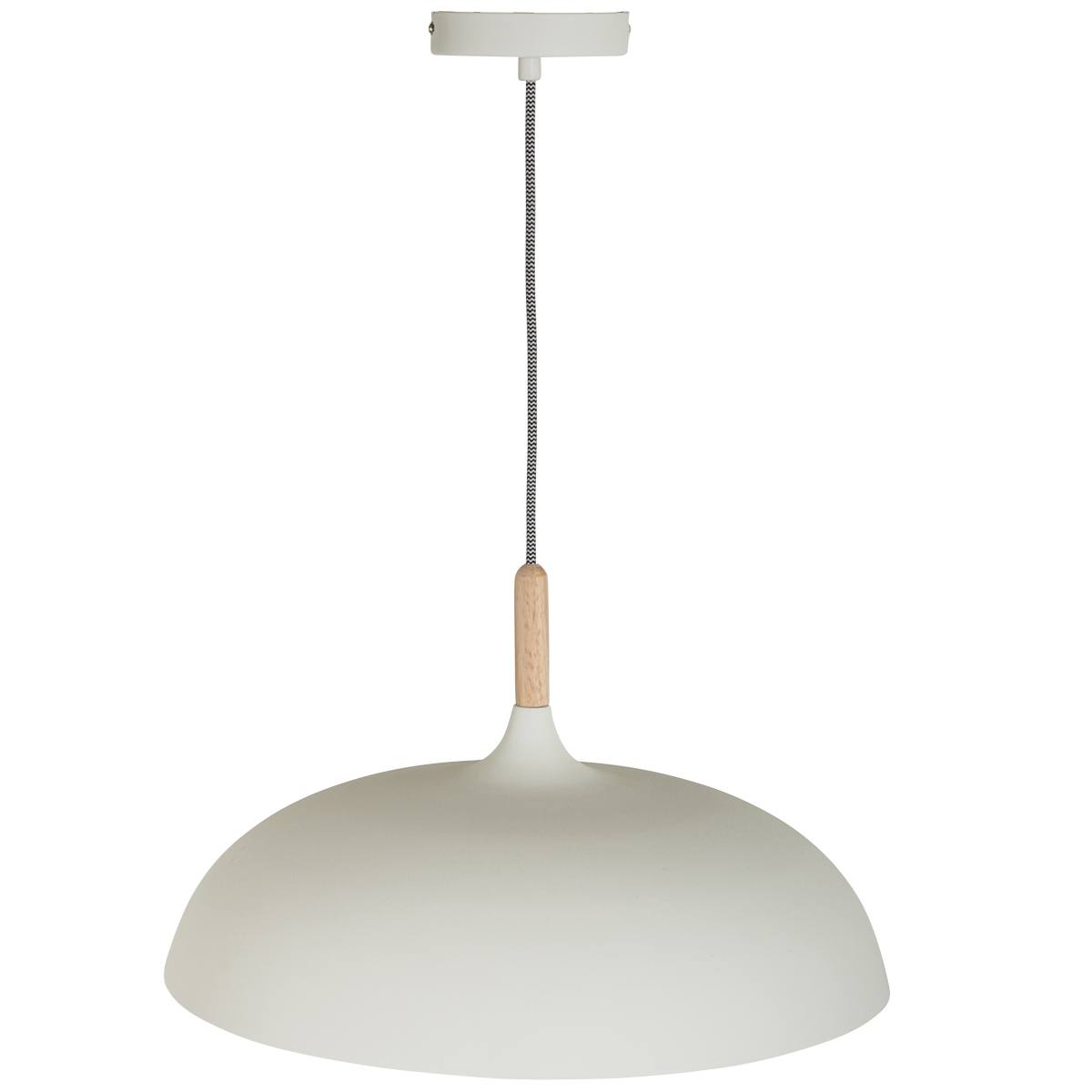 Hanglamp wit 45cm MEXLITE - 7731W - Hanglamp- Mexlite- Hella- Scandinavisch - Trendy- Wit  Wit met hout- Metaal Hout