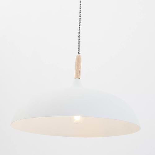 Hanglamp wit 45cm MEXLITE - 7731W - Hanglamp- Mexlite- Hella- Scandinavisch - Trendy- Wit  Wit met hout- Metaal Hout