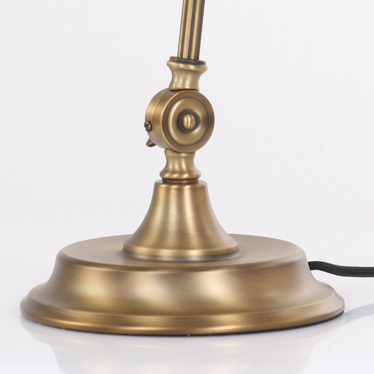 Bureaulamp - tafellamp - leeslamp - 1-lichts glas MEXLITE - 7733BR - Tafellamp- Bureaulamp- Mexlite- Calais- Klassiek - Landelijk- Brons Groen Groen glas met bronzen voet- Metaal Glas