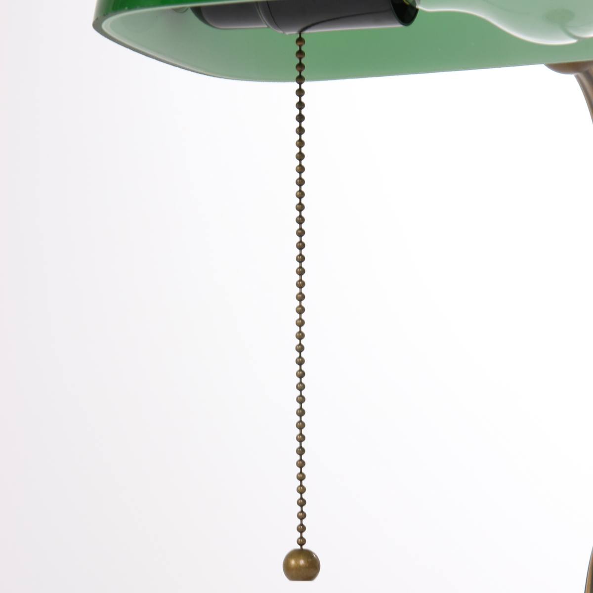 Bureaulamp, tafellamp, leeslamp, 1-lichts glas MEXLITE, 7733BR, Tafellamp- Bureaulamp- Mexlite- Calais- Klassiek, Landelijk- Brons Groen Groen glas met bronzen voet- Metaal Glas - Afbeelding 8