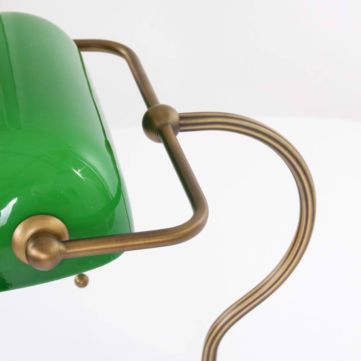 Bureaulamp - tafellamp - leeslamp - 1-lichts glas MEXLITE - 7733BR - Tafellamp- Bureaulamp- Mexlite- Calais- Klassiek - Landelijk- Brons Groen Groen glas met bronzen voet- Metaal Glas