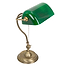 Bureaulamp - tafellamp - leeslamp - 1-lichts glas MEXLITE - 7733BR - Tafellamp- Bureaulamp- Mexlite- Calais- Klassiek - Landelijk- Brons Groen Groen glas met bronzen voet- Metaal Glas