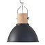 industriële hanglamp zwart/hout MEXLITE - 7781ZW - Industriële hanglamp - Industrie lamp - Mexlite - Denzel - Industrieel - Scandinavisch - Zwart Zwart met hout - Metaal Hout