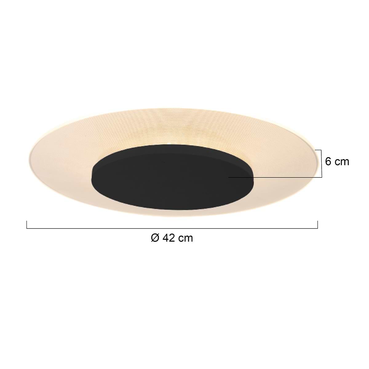 Plafondlamp 42cm 24W - zwart en wit - Lido - Steinhauer