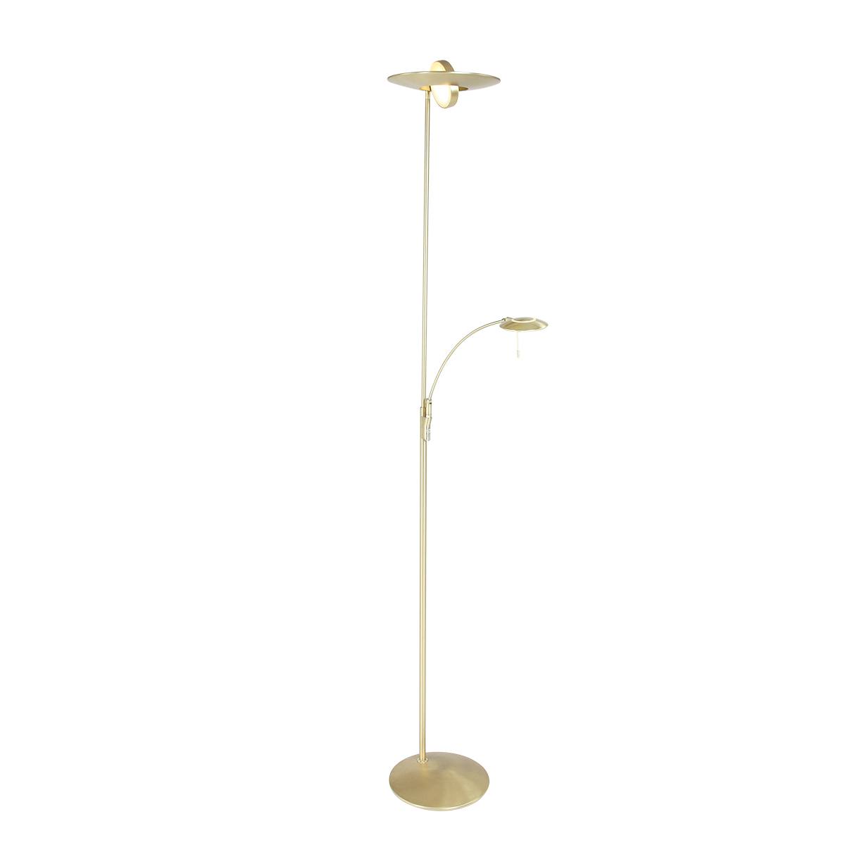 Vloerlamp 2-lichts LED - messing en wit - Zenith LED - Steinhauer