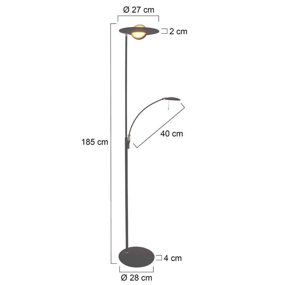 Vloerlamp 2-lichts LED STEINHAUER - 7860ZW - Vloerlamp- Steinhauer- Zenith LED- Design- Zwart  - Metaal