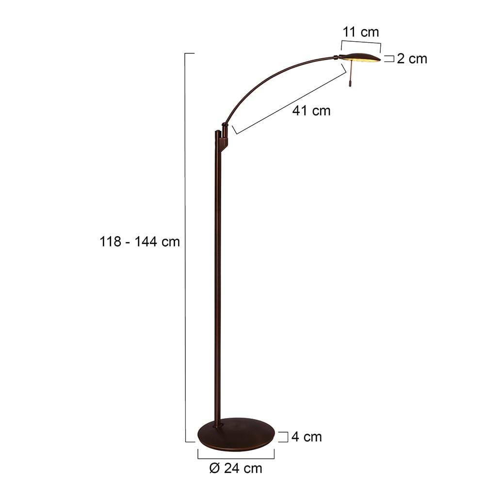 Vloerlamp 1-lichts LED STEINHAUER - 7862BR - Vloerlamp- Steinhauer- Zenith LED- Modern Klassiek- Brons  Brons- Metaal