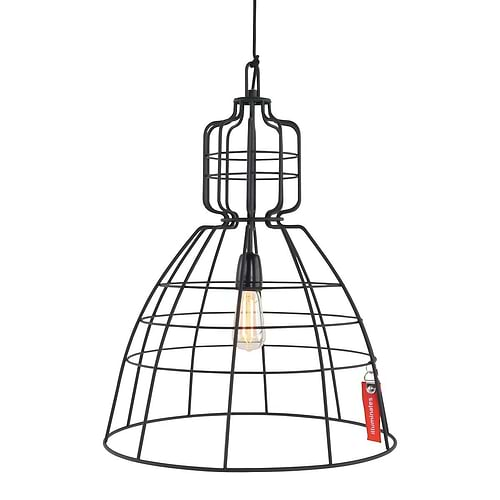 Hanglamp 1-lichts Industrie 48x68cm  ANNE LIGHTING - 7872ZW - Hanglamp- Anne Lighting- MarkIII- Industrieel - Design- Zwart  Zwart- Metaal