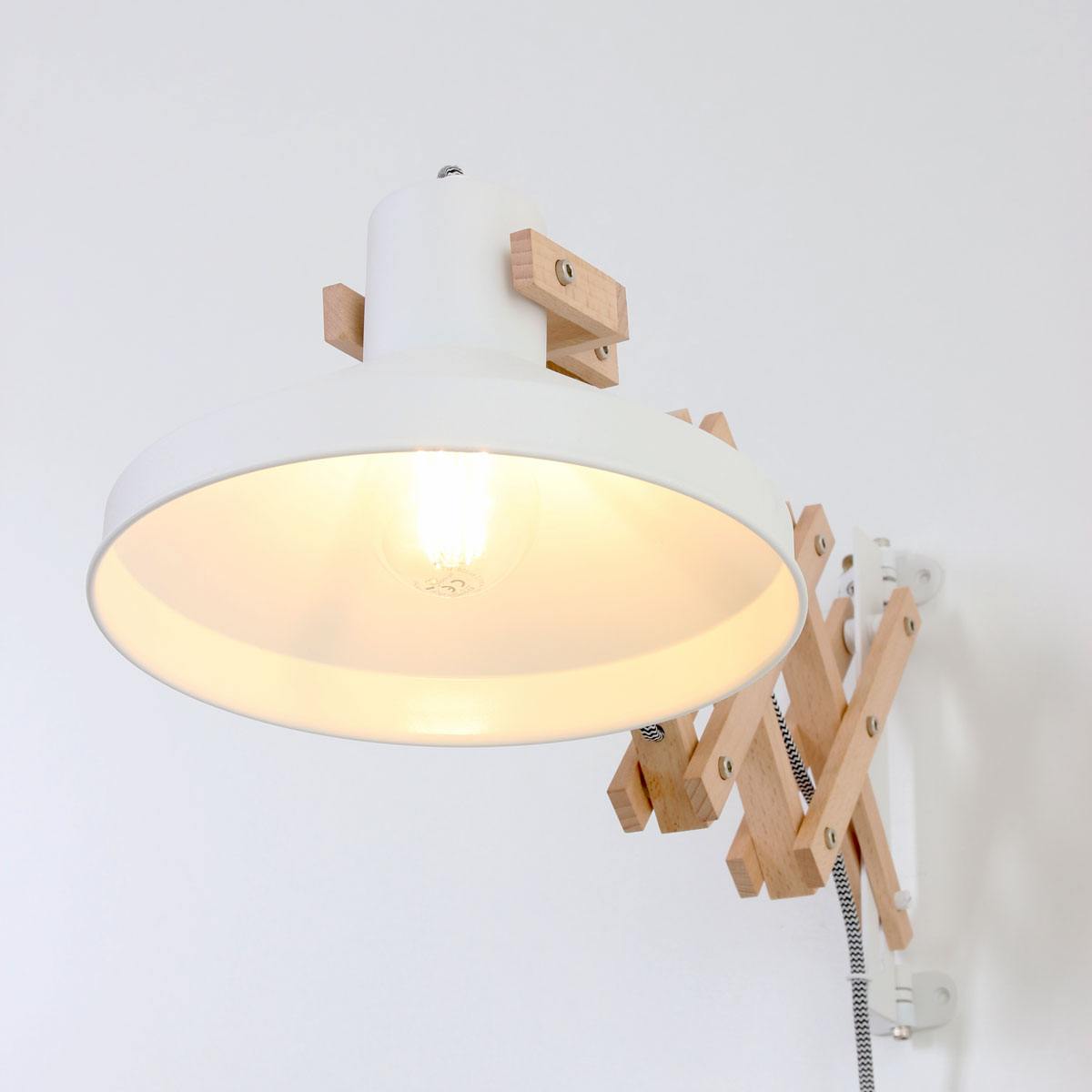 Industriële wandlamp, bureaulamp, 1-lichts Hout ANNE LIGHTING, 7900BE, Wandlamp, industriële bureaulamp, leeslamp, Anne Lighting, Woody, Scandinavisch, Trendy, Wit, Houten wandlamp wit, Hout Metaal - Afbeelding 10