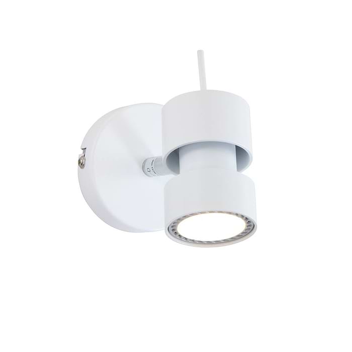 Moderne design opbouw spot 1-lichts - voor wand en plafond - wit. Spot 1-lichts LED -5781w- STEINHAUER - 7901W - Plafondlamp - Plafondspot - Wandlamp - Wandspot - Spots - Steinhauer - Natasja LED - Modern - Wit - Metaal