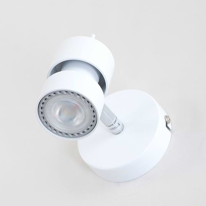 Moderne design opbouw spot 1-lichts - voor wand en plafond - wit. Spot 1-lichts LED -5781w- STEINHAUER - 7901W - Plafondlamp - Plafondspot - Wandlamp - Wandspot - Spots - Steinhauer - Natasja LED - Modern - Wit - Metaal